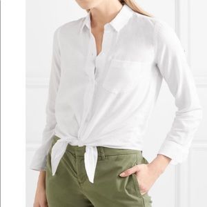 Madewell tie-front cotton button-up shirt